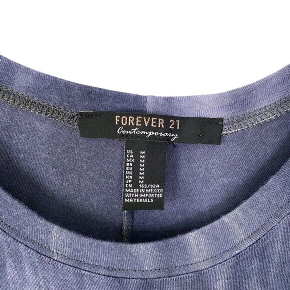 Forever 21 Blue Tie Dye Stitched Midi Summer Dress Size Medium - Picture 3 of 5